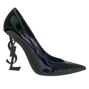 Saint Laurent Opyum 110 YSL Pumps EU 37 US 7 Black Patent Pointed High Heels